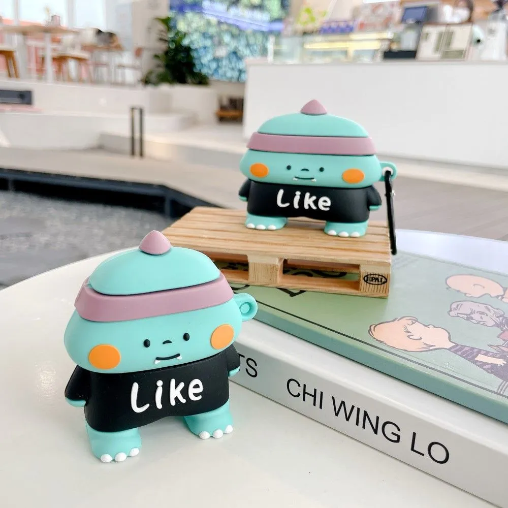 AirPods 3 cute dinosaur design silicone case with hook