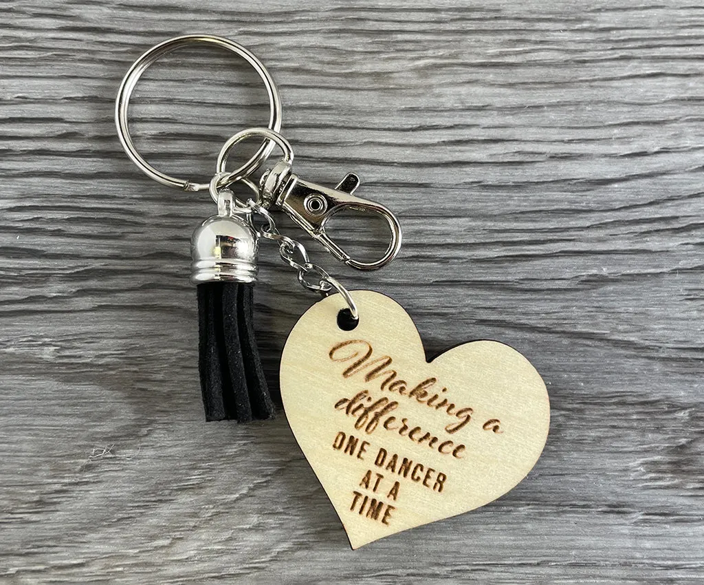 Dance Teacher Heart Keychain