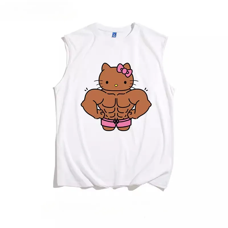 Kitty Strong Gym Sleeveless T-Shirt KI570
