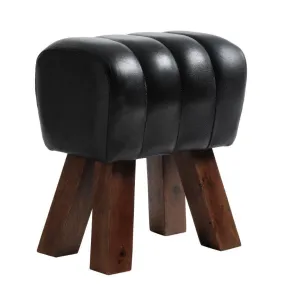 Lima Mini Gym Bench - Black Buffalo Leather