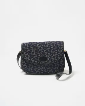 Navy Monogram Shoulder Bag