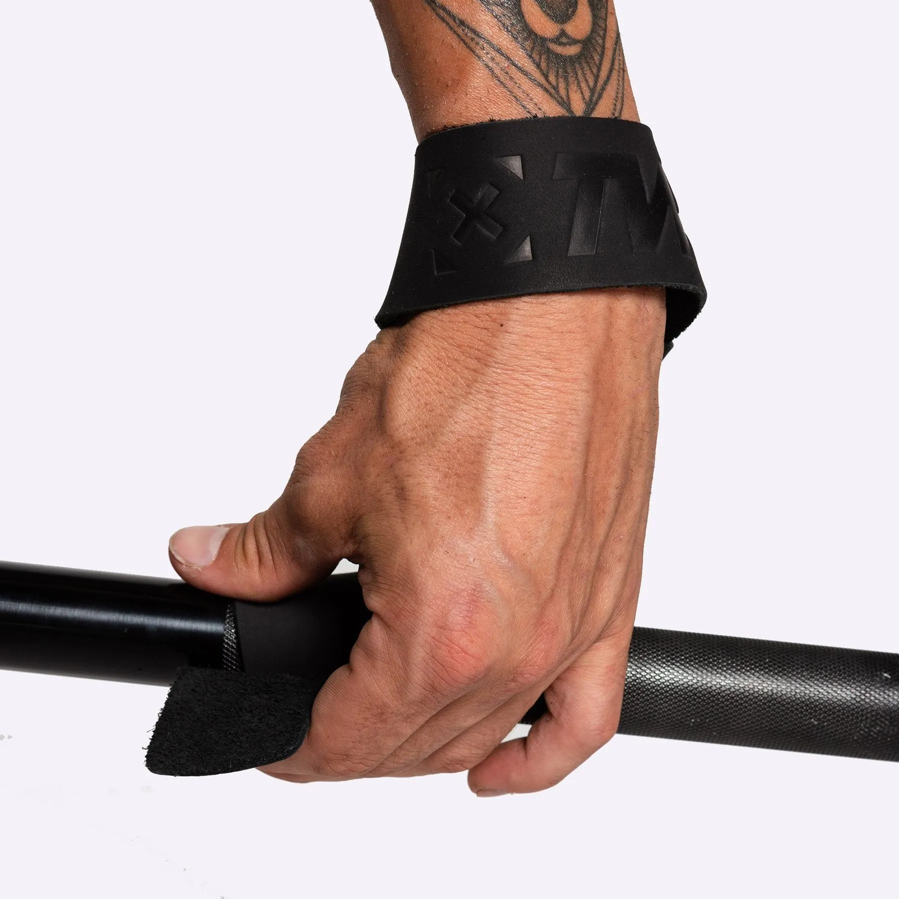 TWL - LEATHER LIFTING STRAPS - PAIR - BLACK