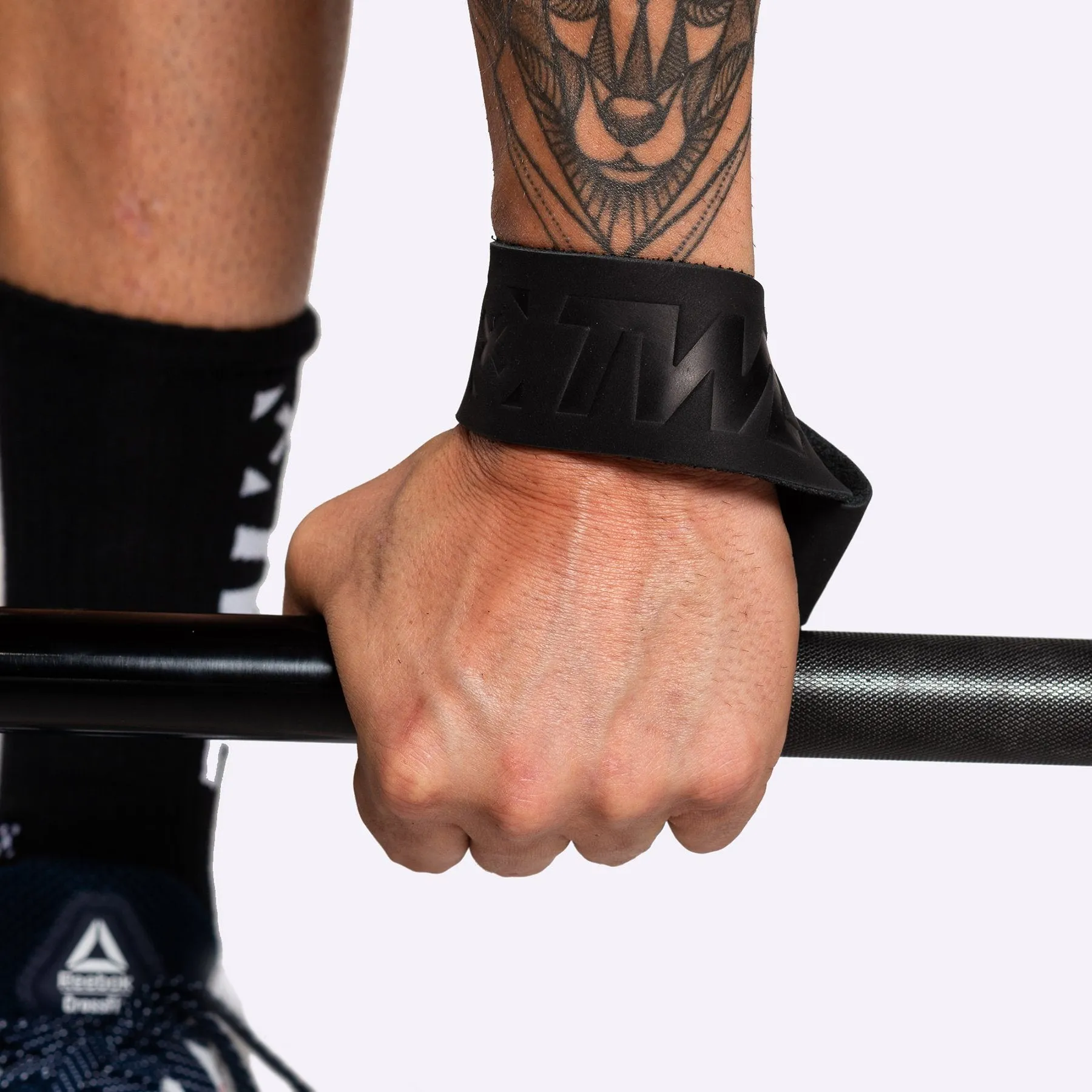 TWL - LEATHER LIFTING STRAPS - PAIR - BLACK