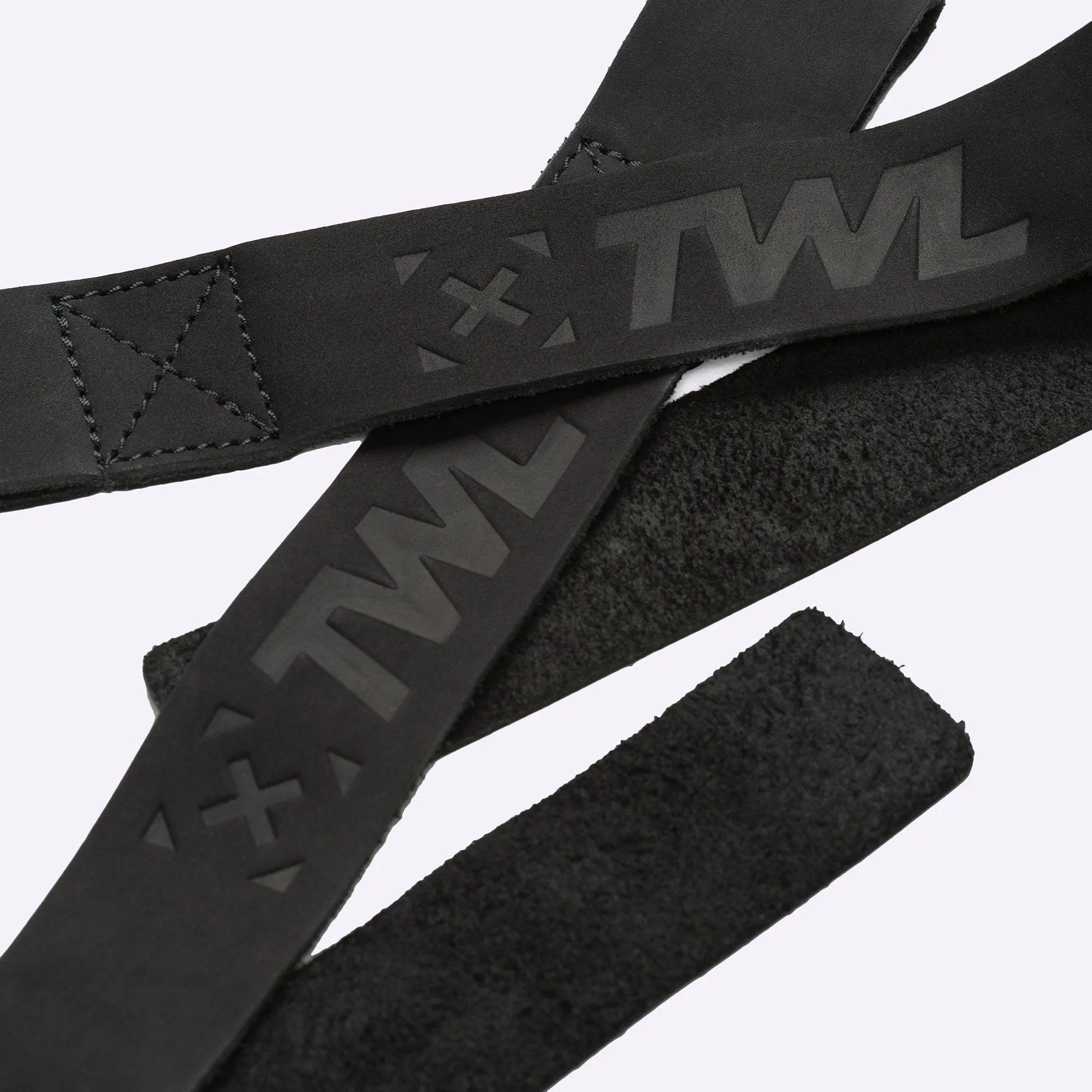 TWL - LEATHER LIFTING STRAPS - PAIR - BLACK